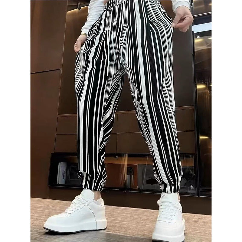 Thin Cropped High-grade Sense Ice Silk Pants