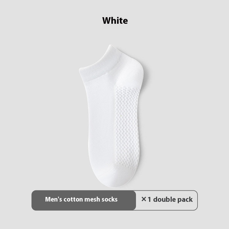 Cotton Anti-Pilling Short Men's Mesh Boat Socks