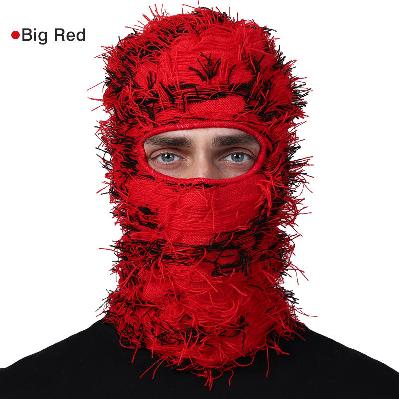 Balaclava Men And Women Funny Acrylic Knitted Bright Red Free Size